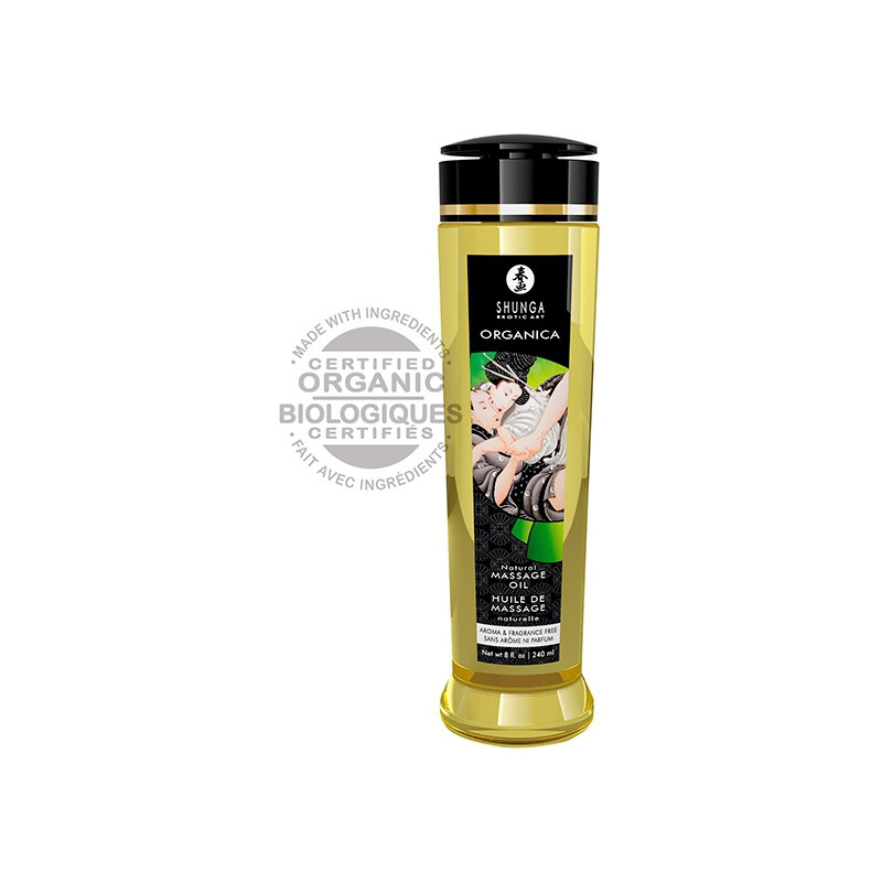 Shunga Huile de massage Bio Natural Sans Parfum 240mL